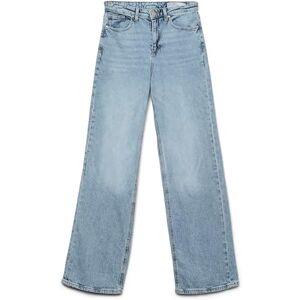 VERO MODA dam bred skuren VMTESSA hög midja vida jeans, Ljusblå denim, 31W / 30L VERO MODA dam bred skuren VMTESSA hög midja vida jeans, Ljusblå denim, 31W / 30L