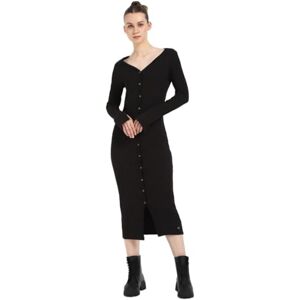 Calvin Jeans dam vävd etikett LS Rib klänning J20J224830 andra klänningar, svart (k svart), XS, Svart (k svart), XS Calvin Jeans dam vävd etikett LS Rib klänning J20J224830 andra klänningar, svart (k svart), XS, Svart (k svart), XS