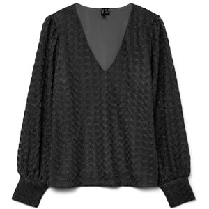 VERO MODA Vmbecca Ls V-hals spets topp JRS Noos, svart, L VERO MODA Vmbecca Ls V-hals spets topp JRS Noos, svart, L