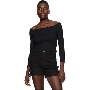 Urban Classics Damer damer off shoulder Rib långärmad t-shirt, svart, 3XL Urban Classics Damer damer off shoulder Rib långärmad t-shirt, svart, 3XL