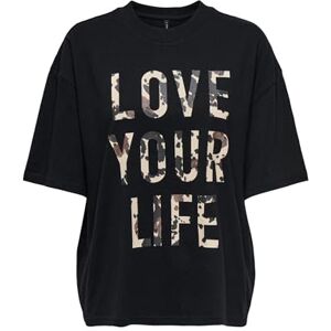 ONLY Onlriri S/S AOP Print Top Box JRS, svart, L ONLY Onlriri S/S AOP Print Top Box JRS, svart, L