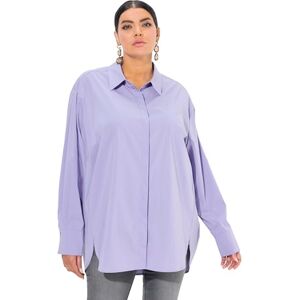 Ulla Popken damskjortblus, pärlemorknappar, oversized, skjortkrage, långärmad blus, Lavendel, 62-64 Ulla Popken damskjortblus, pärlemorknappar, oversized, skjortkrage, långärmad blus, Lavendel, 62-64