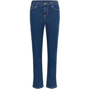 KAFFE dam raka ben jeans byxor hög midja, M blå tvättad denim, 38 KAFFE dam raka ben jeans byxor hög midja, M blå tvättad denim, 38