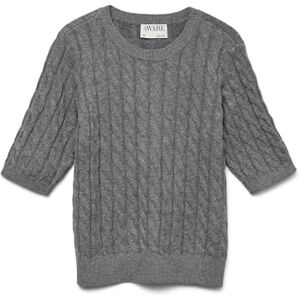 VERO MODA Awlorella 2/4 crew neck stickad topp Noos, Medium grå melerad, S VERO MODA Awlorella 2/4 crew neck stickad topp Noos, Medium grå melerad, S
