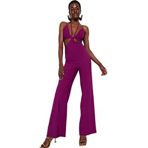 Trendyol Dam vanlig vävd jumpsuit overaller, Damson färg, 32 SE Trendyol Dam vanlig vävd jumpsuit overaller, Damson färg, 32 SE