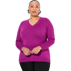 Ulla Popken damer stora storlekar överdimensionerade plus size tröja, V-hals, långärmad, mjuk finstickad, bär, 46-48 Ulla Popken damer stora storlekar överdimensionerade plus size tröja, V-hals, långärmad, mjuk finstickad, bär, 46-48