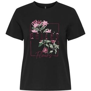 ONLY Onlkita Reg S/S Blommor Top Box JRS, svart, XS ONLY Onlkita Reg S/S Blommor Top Box JRS, svart, XS