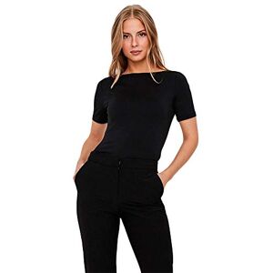 VERO MODA Damer enfärgad stretch t-shirt basic topp kortärmad topp med ubåthals VMPANDA, svart, XXL VERO MODA Damer enfärgad stretch t-shirt basic topp kortärmad topp med ubåthals VMPANDA, svart, XXL