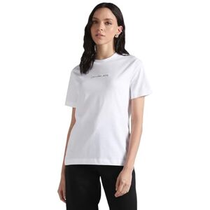 Calvin jeans dam institutionell rak t-shirt S/S stickade toppar, Vitt, L Calvin jeans dam institutionell rak t-shirt S/S stickade toppar, Vitt, L