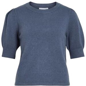 Vila Viril 2/4 ärm O-hals stickad topp – Noos, Vintage Indigo, XS Vila Viril 2/4 ärm O-hals stickad topp – Noos, Vintage Indigo, XS