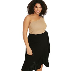 Trendyol kvinnor plus storlek smal asymmetrisk axelbandslös stickad plus size blus, STEN, XL Plus Trendyol kvinnor plus storlek smal asymmetrisk axelbandslös stickad plus size blus, STEN, XL Plus