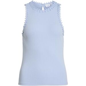 Vila Vibabia Leaf O-hals S/L topp, Kentucky Blå, M Vila Vibabia Leaf O-hals S/L topp, Kentucky Blå, M