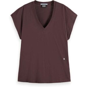 Scotch & Soda Slub V-ringad T-shirt, Choklad U290, XS Scotch & Soda Slub V-ringad T-shirt, Choklad U290, XS