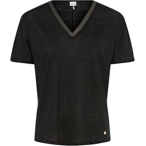 Brax Style Caelen enfärgad T-shirt i linne, 02 svart, 36 Brax Style Caelen enfärgad T-shirt i linne, 02 svart, 36