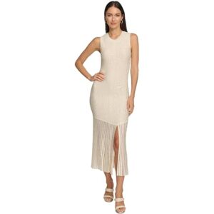 DKNY Dam ärmlös ribbstickad maxi klänning, Eggnog, XX-Small, Äggnog, XXS DKNY Dam ärmlös ribbstickad maxi klänning, Eggnog, XX-Small, Äggnog, XXS