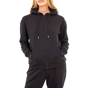 M17 Dam, återvunnen, dragkedja, huva, mjuk ledig huvtröja, dragkedja, sweatshirt, topp, långärmad med fickor, Svart, L M17 Dam, återvunnen, dragkedja, huva, mjuk ledig huvtröja, dragkedja, sweatshirt, topp, långärmad med fickor, Svart, L