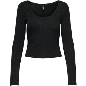 ONLY Onlnelle Life L/S U-Neck Top Box JRS, svart, XS ONLY Onlnelle Life L/S U-Neck Top Box JRS, svart, XS