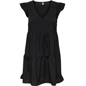 ONLY Onlnova Life Vis S/S Thia Dress Solid, svart, XL ONLY Onlnova Life Vis S/S Thia Dress Solid, svart, XL