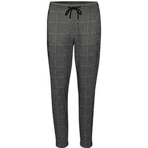 KAFFE dam 7/8 byxor joggingbyxor passform elastisk, Svart/grå check, S KAFFE dam 7/8 byxor joggingbyxor passform elastisk, Svart/grå check, S