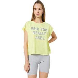 Koton dam slogantryck oversited sport T-shirt, Gul (153), M Koton dam slogantryck oversited sport T-shirt, Gul (153), M