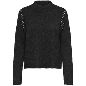 ONLY Onlrina Life Ls strass highneck KNT, svart, S ONLY Onlrina Life Ls strass highneck KNT, svart, S