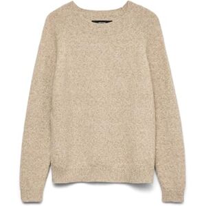 VERO MODA dam VMDOFFY LS O-hals blus GA NOOS 10201022, Beige (Sepia Tint/Melange), L VERO MODA dam VMDOFFY LS O-hals blus GA NOOS 10201022, Beige (Sepia Tint/Melange), L