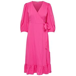 ONLY Dam omlottklänning ONLOLIVIA lång klänning, Fuchsia lila, S ONLY Dam omlottklänning ONLOLIVIA lång klänning, Fuchsia lila, S