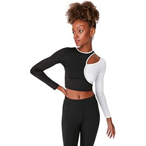 Trendyol Dam dam anpassad standard rund hals stickad blus skjorta, svart, XS, Svart, XS Trendyol Dam dam anpassad standard rund hals stickad blus skjorta, svart, XS, Svart, XS