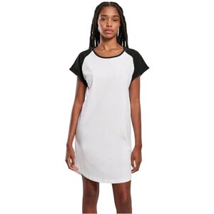 Urban Classics Damer kontrastraglan t-klänning kvinnor kort klänning vit/svart basics, streetwear, vit/svart, S Urban Classics Damer kontrastraglan t-klänning kvinnor kort klänning vit/svart basics, streetwear, vit/svart, S