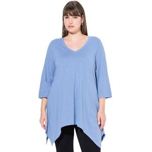 Ulla Popken damer stora storlekar överdimensionerade plus size skjorta, dragkedja fåll, V-hals, 3/4-arm, ekologisk bomull, Blågrön, 54-56 Ulla Popken damer stora storlekar överdimensionerade plus size skjorta, dragkedja fåll, V-hals, 3/4-arm, ekologisk bomull, Blågrön, 54-56