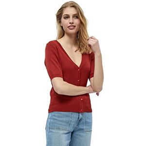 DESIRES Geisha Rib kortärmad cardigan för kvinnor, 8876 bränd röd, XXL DESIRES Geisha Rib kortärmad cardigan för kvinnor, 8876 bränd röd, XXL