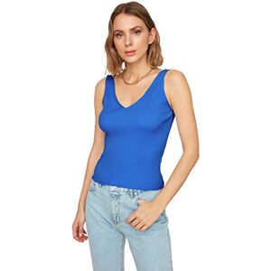 Trendyol Kvinnors blå hängare stickad blus blus, blå, liten Trendyol Kvinnors blå hängare stickad blus blus, blå, liten