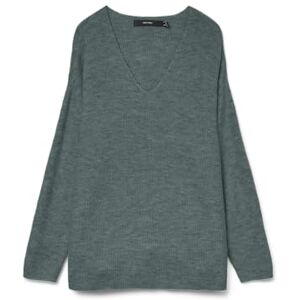 VERO MODA Stickad damtröja VMCREWLEFILE tröja, Grön (balsam grön/melange), L VERO MODA Stickad damtröja VMCREWLEFILE tröja, Grön (balsam grön/melange), L
