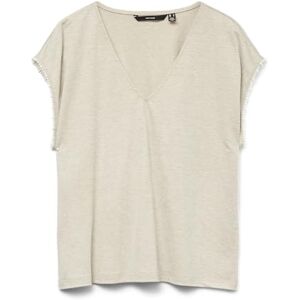 VERO MODA Vmvips Ss AVA V-Neck Top JRS Ga, Silver Mink, S VERO MODA Vmvips Ss AVA V-Neck Top JRS Ga, Silver Mink, S