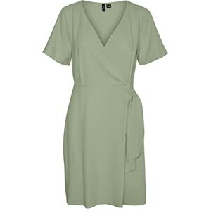 VERO MODA Dam Vmmymilo Ss Wide Wrap Knee Dress WVN Ga klänning, Reseda, XS VERO MODA Dam Vmmymilo Ss Wide Wrap Knee Dress WVN Ga klänning, Reseda, XS