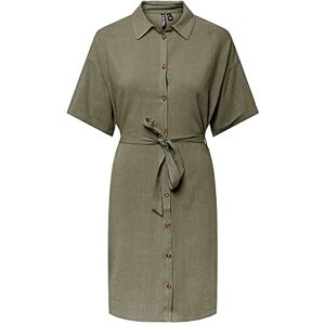 PIECES 5715367304580 Kvinnors PCVINSTY SS skjorta TIE Dress NOOS klänning, djup lichen grön, XS, Djupt ljus grön, XS PIECES 5715367304580 Kvinnors PCVINSTY SS skjorta TIE Dress NOOS klänning, djup lichen grön, XS, Djupt ljus grön, XS