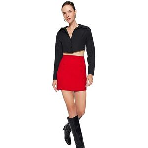 Trendyol Dam rak minipenna smal kjol, röd, M Trendyol Dam rak minipenna smal kjol, röd, M