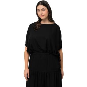 Ulla Popken Ulla popkar, kvinnor, stora storlekar, kort blus med linne, svart, 50-52 Ulla Popken Ulla popkar, kvinnor, stora storlekar, kort blus med linne, svart, 50-52
