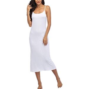 Summienlink Women's Full Slip for Under Dresses Sexy Long Sleeveless Nightgown Cami Dress (White, Large) Summienlink Women's Full Slip for Under Dresses Sexy Long Sleeveless Nightgown Cami Dress (White, Large)