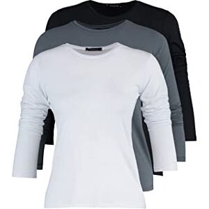 Trendyol Kvinnors svart antracit vit 3-pack cykel krage basic stickad t-shirt, flerfärgad XL Trendyol Kvinnors svart antracit vit 3-pack cykel krage basic stickad t-shirt, flerfärgad XL