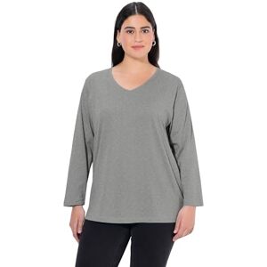 Ulla Popken Damskjorta, Ljusgrå melerad, 46/L Ulla Popken Damskjorta, Ljusgrå melerad, 46/L