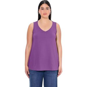 Ulla Popken damtopp, V-hals, klassisk, ärmlös t-shirt, lila, 50-52 Ulla Popken damtopp, V-hals, klassisk, ärmlös t-shirt, lila, 50-52