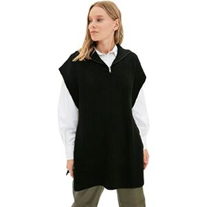 Trendyol Modest Bomull och polyester tröja väst – svart – normal, svart, 42 Trendyol Modest Bomull och polyester tröja väst – svart – normal, svart, 42