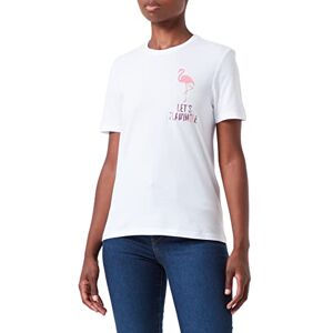 ONLY Kvinnors ONLKITA REG S/S Flamingle Top Box JR T-shirt, ljus vit/tryck: flamingo Chest, S ONLY Kvinnors ONLKITA REG S/S Flamingle Top Box JR T-shirt, ljus vit/tryck: flamingo Chest, S