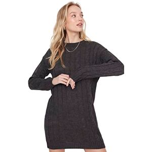 Trendyol Dam mini bodycon smal vävd klänning, Antracit, S Trendyol Dam mini bodycon smal vävd klänning, Antracit, S