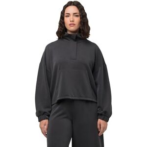 Ulla Popken dam ståkrage och dold dragkedja sweatshirt, asfaltgrå, 46-48 Große Größen Ulla Popken dam ståkrage och dold dragkedja sweatshirt, asfaltgrå, 46-48 Große Größen