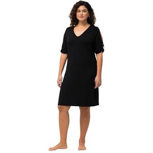 Ulla Popken damkläder plus size kurvig kall axel klänning 827247, Svart, 46-48 Ulla Popken damkläder plus size kurvig kall axel klänning 827247, Svart, 46-48