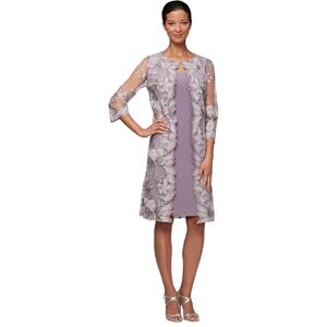 Alex Evenings Alex Dam midi scoop neck shift dress med jacka (petite och regular) klänning för speciella tillfällen, smokey orkide, 40 SE Liten Alex Evenings Alex Dam midi scoop neck shift dress med jacka (petite och regular) klänning för speciella tillfällen, smokey orkide, 40 SE Liten