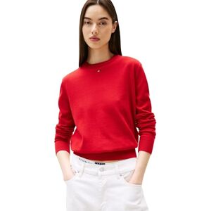 Tommy Jeans Dam TJW Essential Crew tröja EXT DW0DW20159 pullover tröja, röd (safirröd), XL, Röd (safirröd), XL Tommy Jeans Dam TJW Essential Crew tröja EXT DW0DW20159 pullover tröja, röd (safirröd), XL, Röd (safirröd), XL