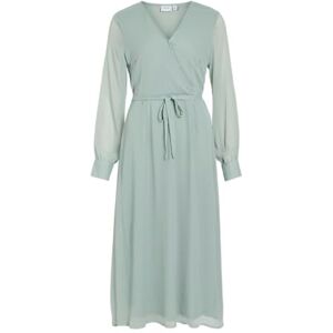 Vila Vifalia V-hals L/S midiklänning – Noos/Dc, Grön Milieu, 40 Vila Vifalia V-hals L/S midiklänning – Noos/Dc, Grön Milieu, 40